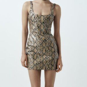 ZARA ANIMAL PRINT SNAKE SKIN DRESS - SIZE XS